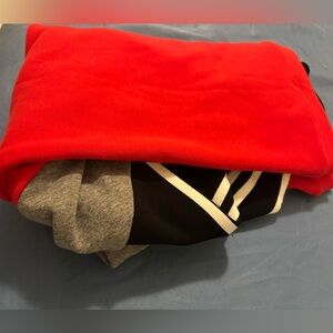 adidas Men's Red, Black, and Gray Zip-Up Sweater